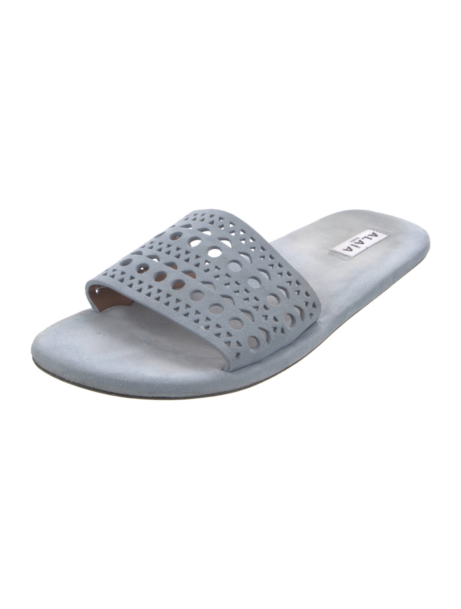Alaïa Suede Lasercut Accents Slides