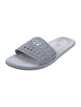 Alaïa Suede Lasercut Accents Slides