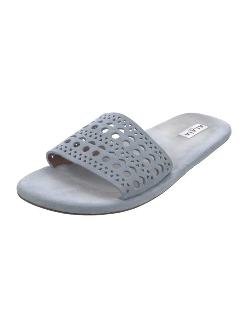 Alaïa Suede Lasercut Accents Slides