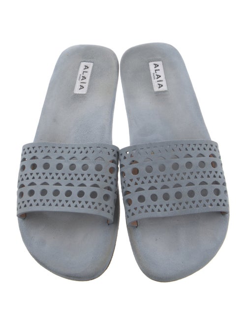 Alaïa Suede Lasercut Accents Slides