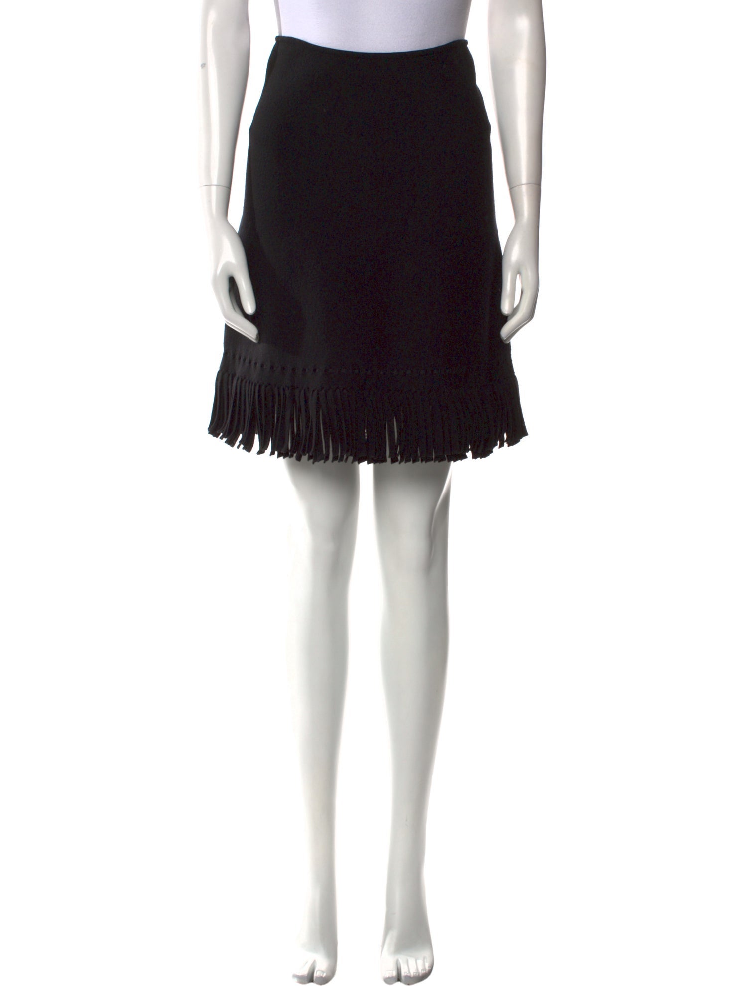 Alaïa Fringe Trim Accent Knee-Length Skirt