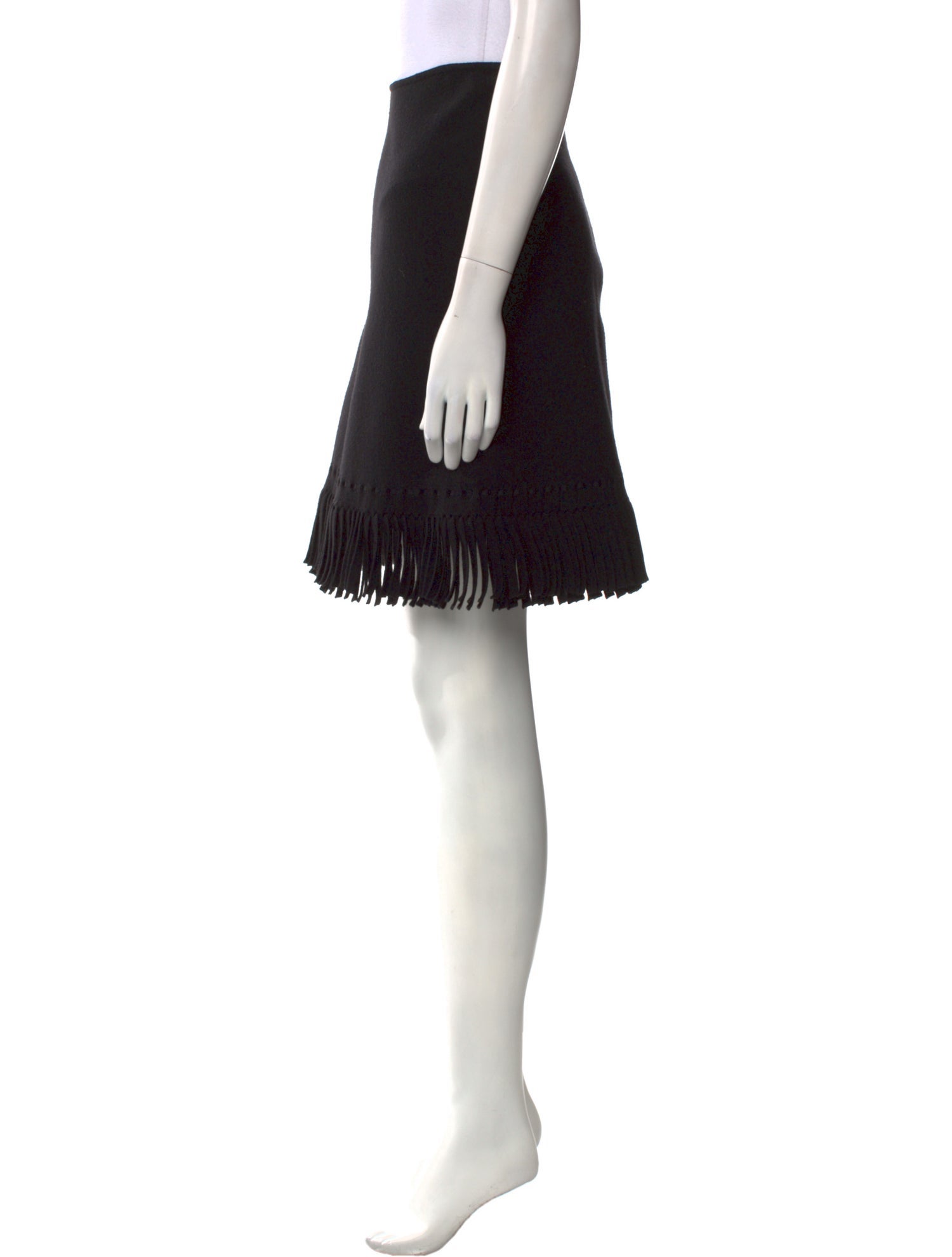 Alaïa Fringe Trim Accent Knee-Length Skirt