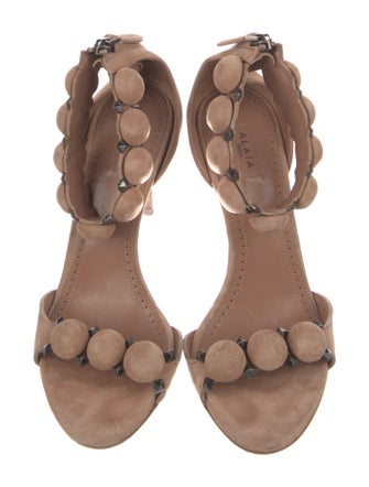 Alaïa Suede Studded Accents Sandals