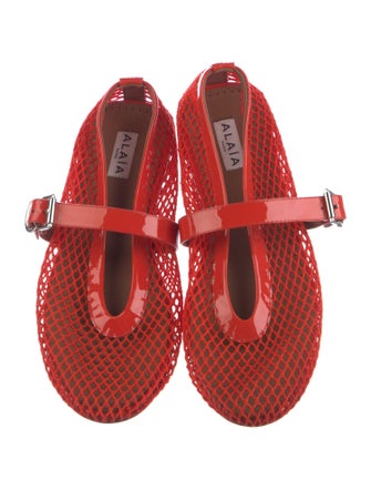 Alaïa Mesh Mesh Accents Mary Jane Flats