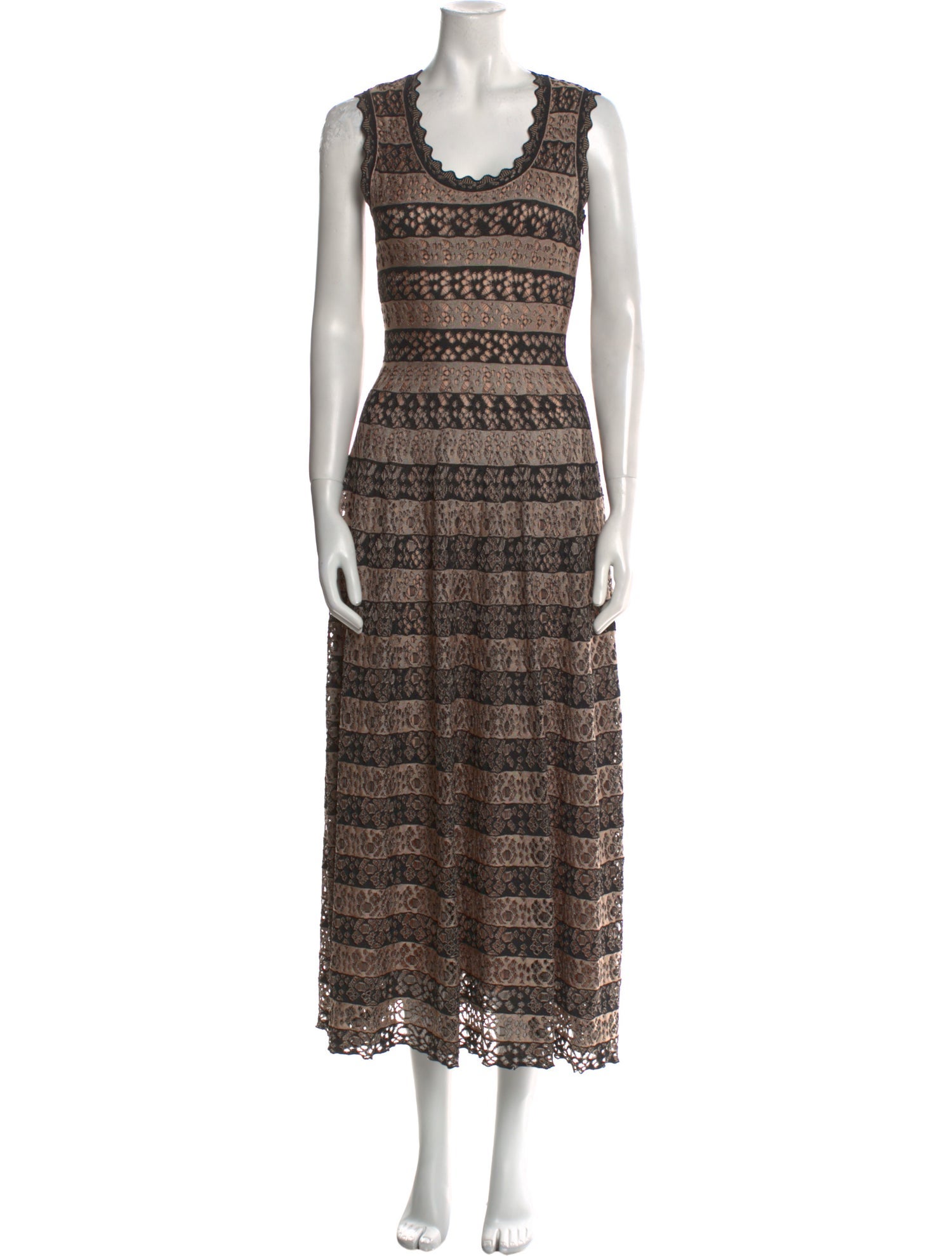 Alaïa Lace Pattern Long Dress