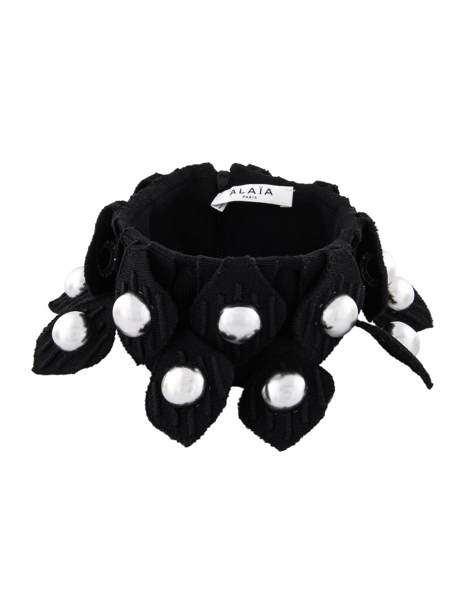 Alaïa Fabric Studded stretch-knit collar Necklace