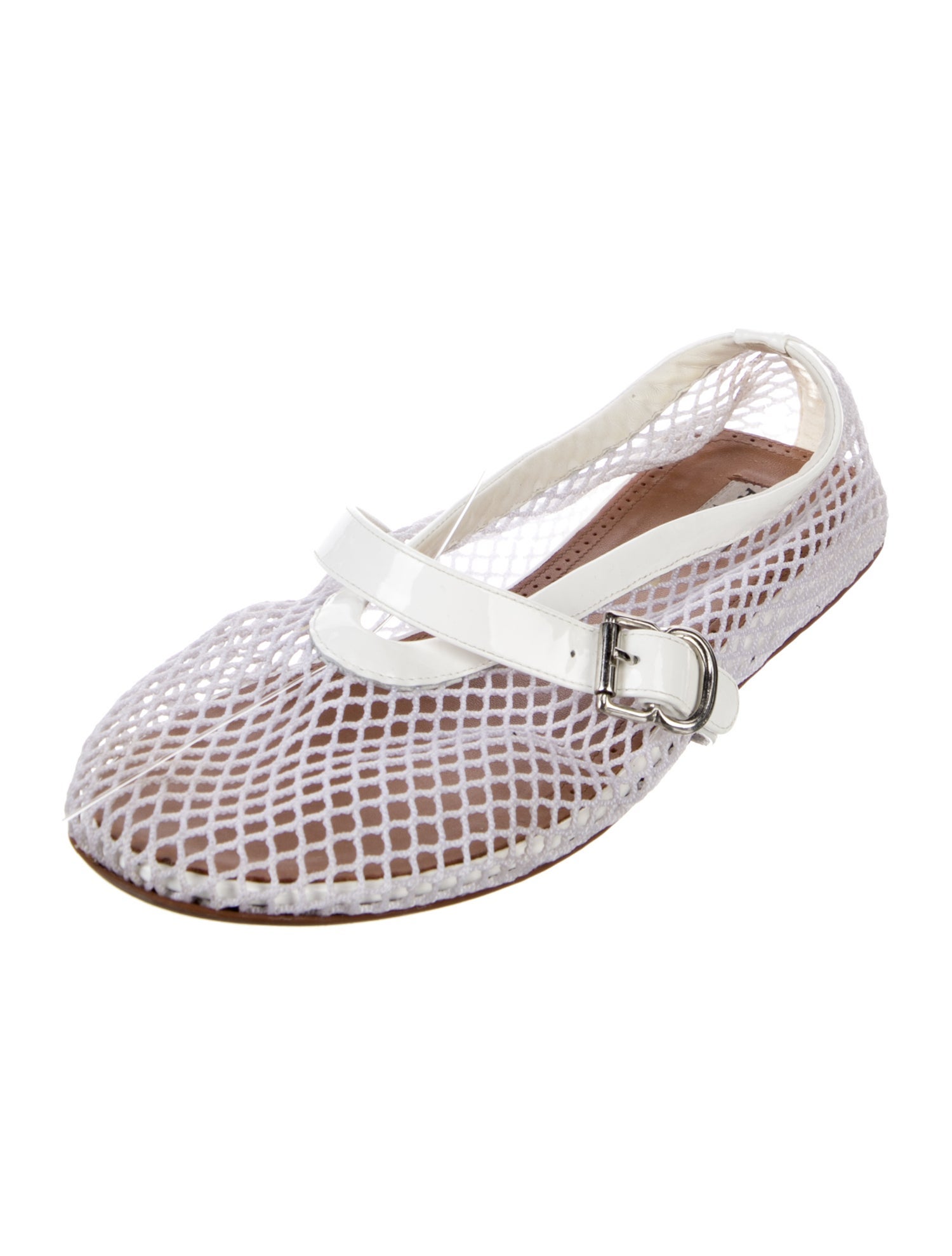 Alaïa Mesh Colorblock Pattern Mary Jane Flats