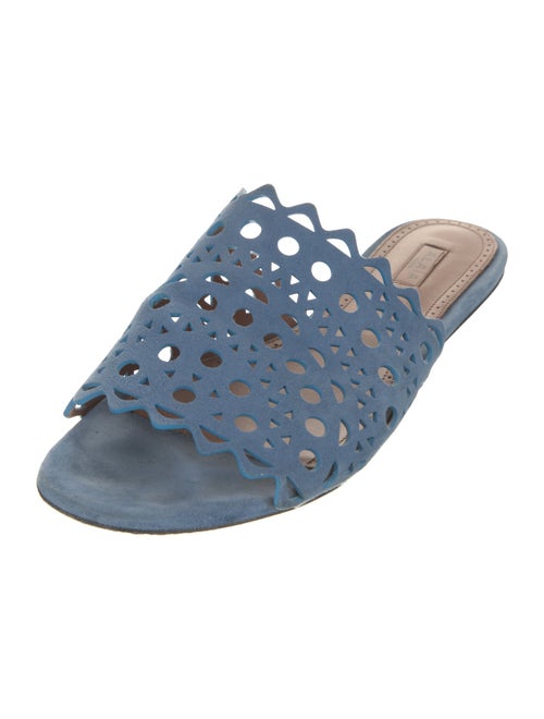 Alaïa Suede Lasercut Accents Slides
