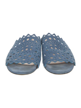 Alaïa Suede Lasercut Accents Slides