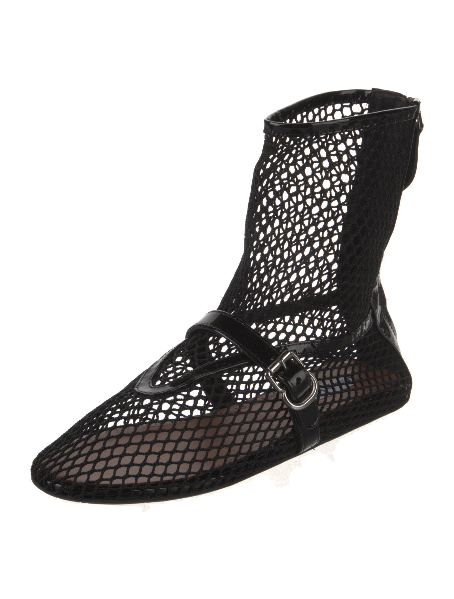 Alaïa Mesh Leather Trim Embellishment Boots w/ Tags