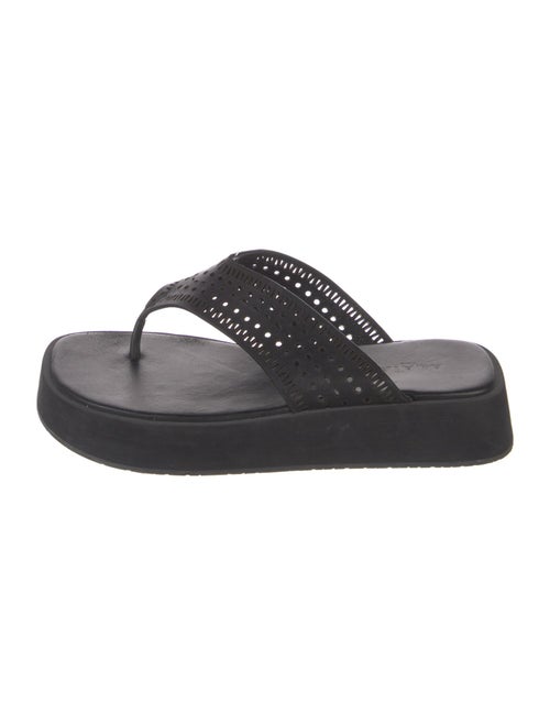 Alaïa Leather Lasercut Accents Flip Flops