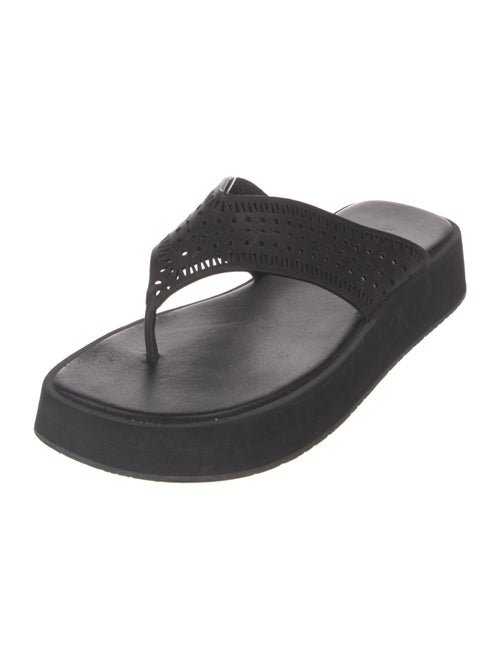 Alaïa Leather Lasercut Accents Flip Flops