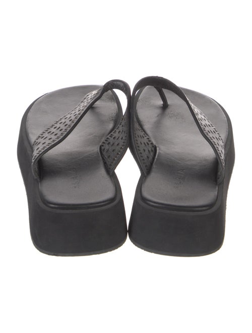 Alaïa Leather Lasercut Accents Flip Flops