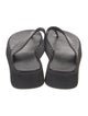Alaïa Leather Lasercut Accents Flip Flops
