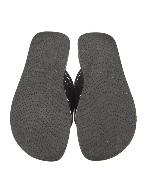 Alaïa Leather Lasercut Accents Flip Flops