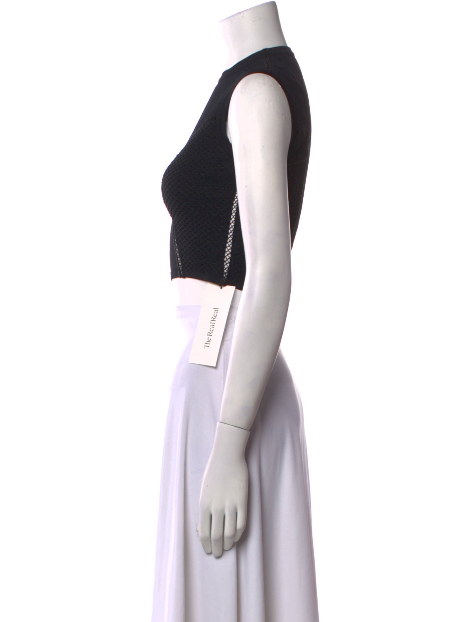 Alaïa Crew Neck Sleeveless Crop Top