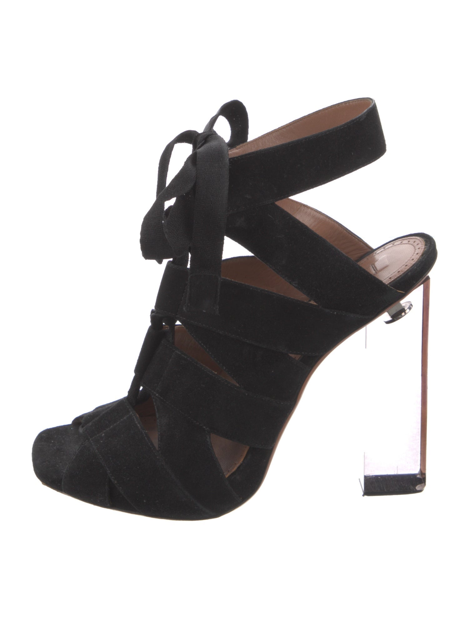 Alaïa Suede Cutout Accent Slingback Sandals