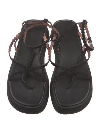 Alaïa Suede T-Strap Sandals