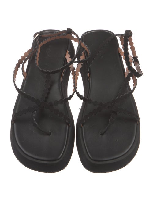 Alaïa Suede T-Strap Sandals