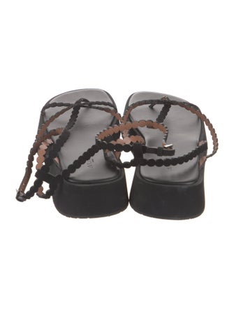 Alaïa Suede T-Strap Sandals