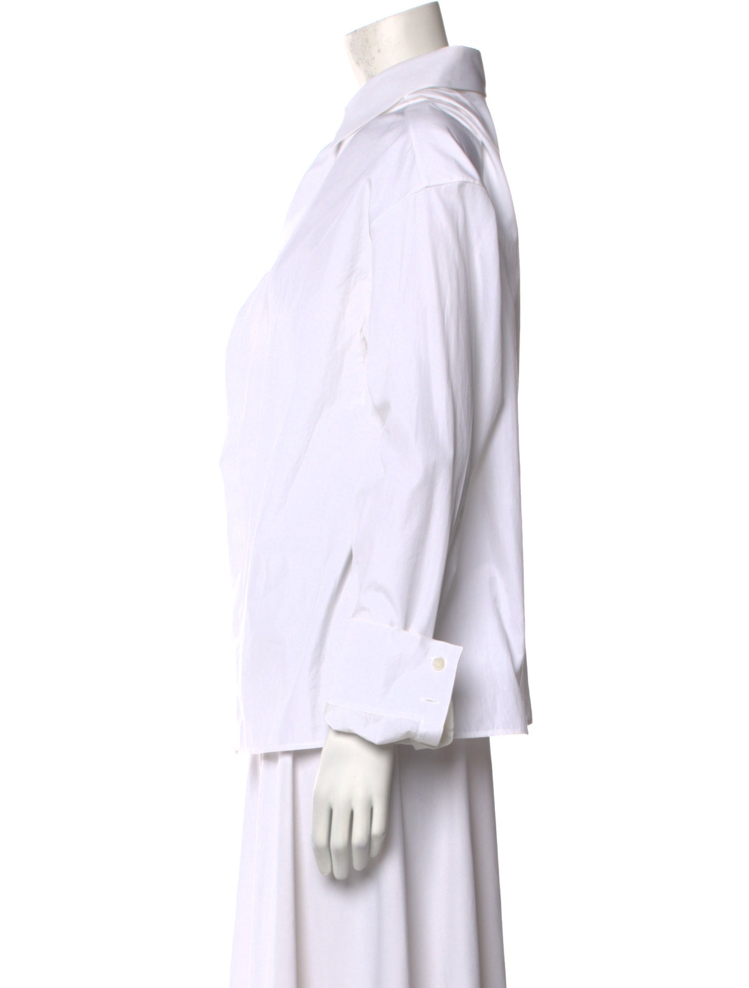 Alaïa Three-Quarter Sleeve Button-Up Top