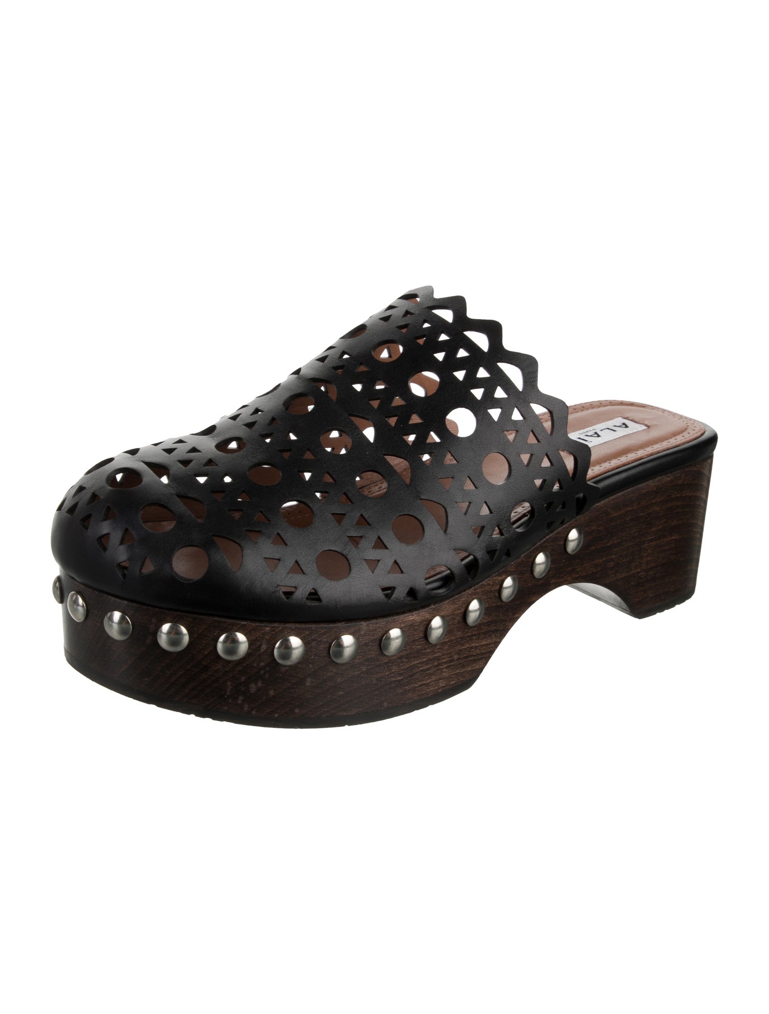 Alaïa Leather Lasercut Accents Mules