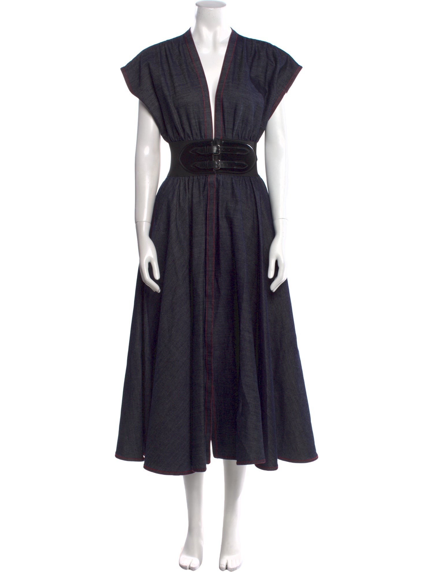 Alaïa V-Neck Long Dress