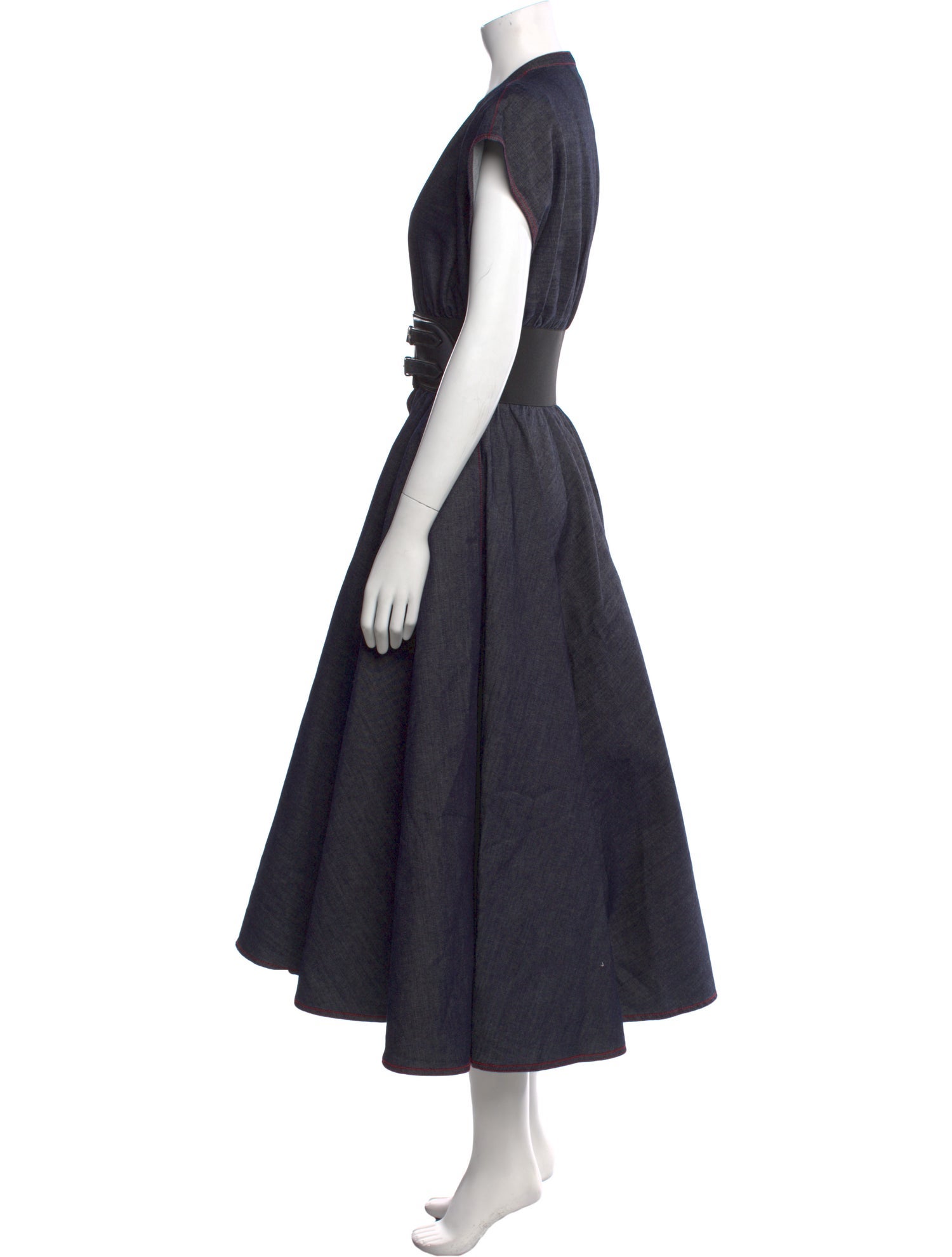 Alaïa V-Neck Long Dress