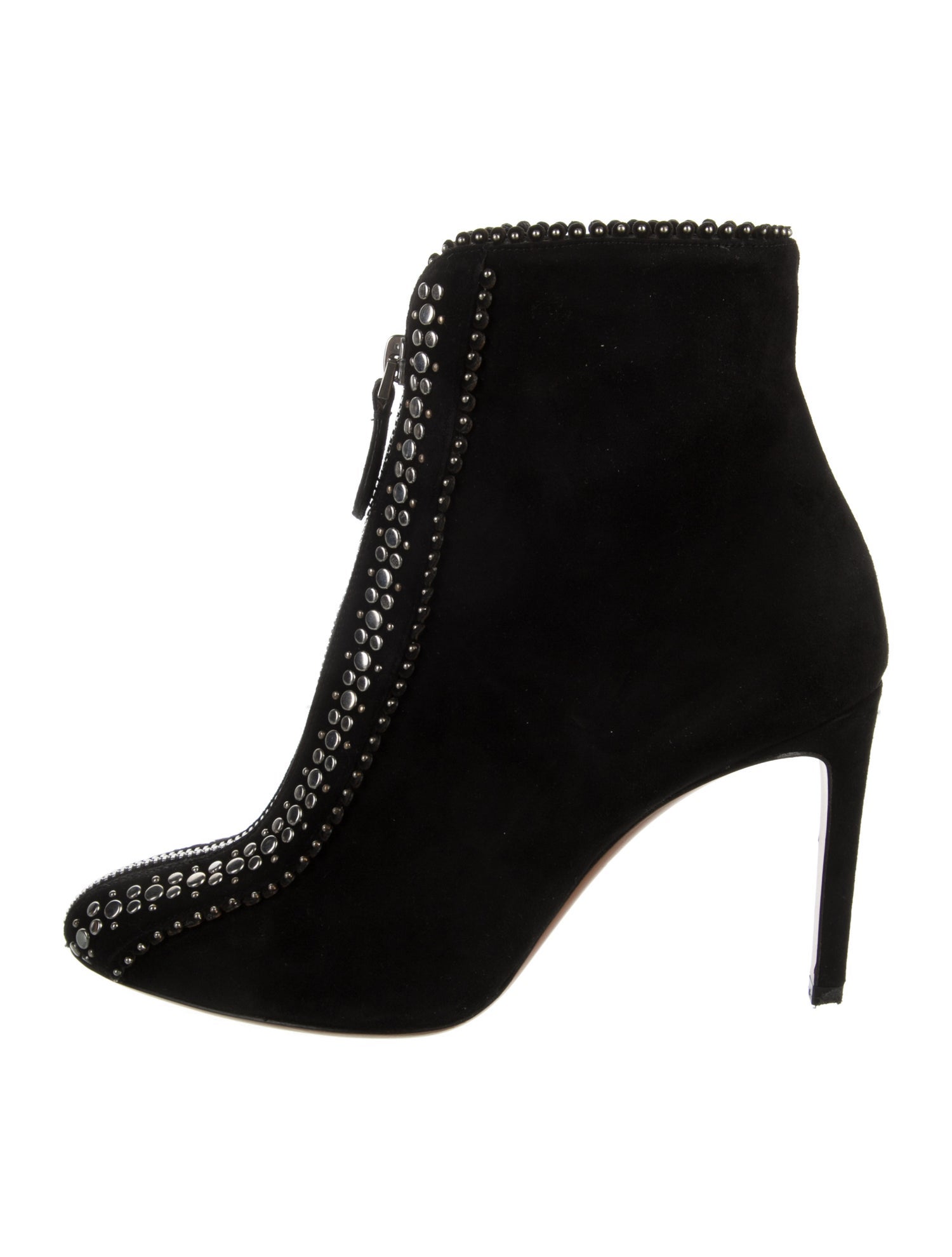 Alaïa Suede Studded Accents Lace-Up Boots