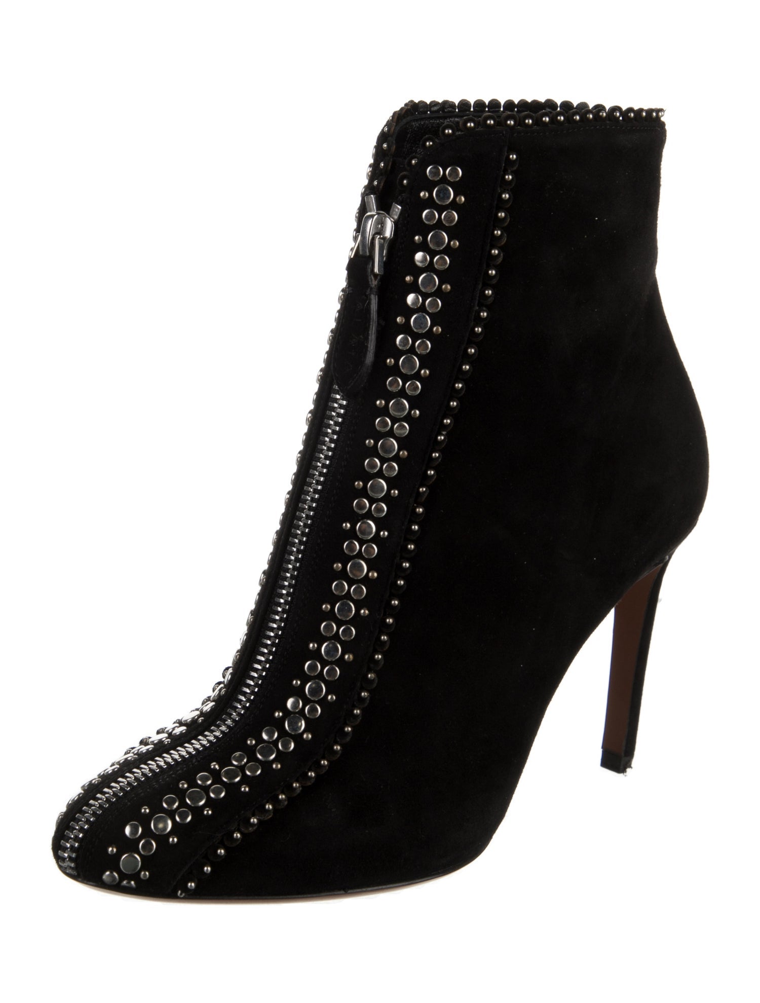 Alaïa Suede Studded Accents Lace-Up Boots