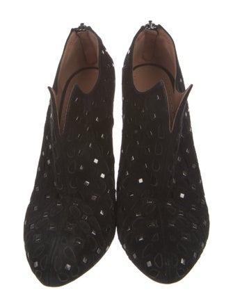 Alaïa Suede Studded Accents Lace-Up Boots