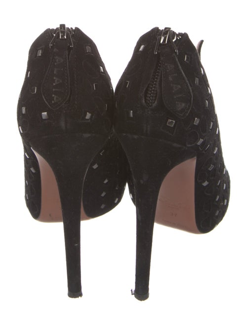 Alaïa Suede Studded Accents Lace-Up Boots