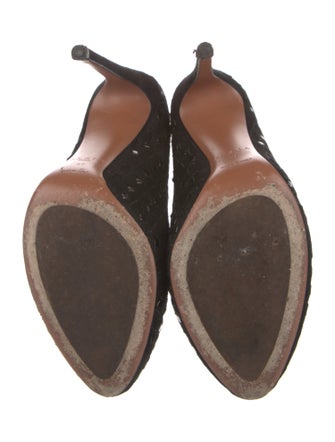 Alaïa Suede Studded Accents Lace-Up Boots