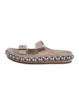 Alaïa Suede Studded Accents Slides