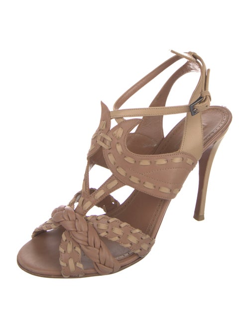 Alaïa Leather Whipstitch Trim Gladiator Sandals