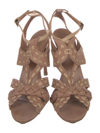 Alaïa Leather Whipstitch Trim Gladiator Sandals