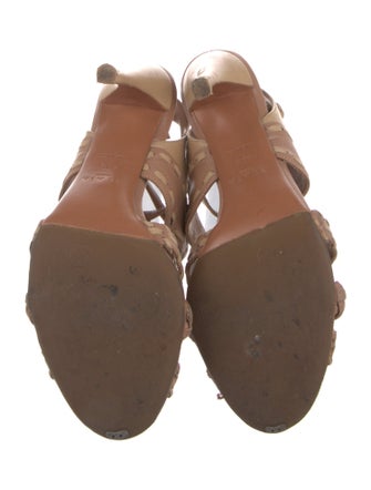 Alaïa Leather Whipstitch Trim Gladiator Sandals