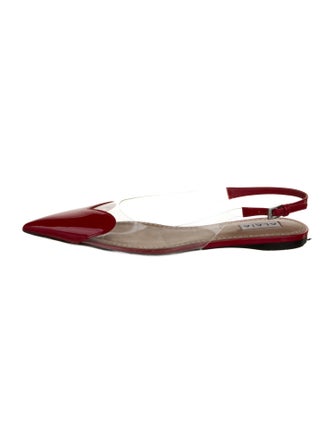 Alaïa PVC Leather Trim Embellishment Slingback Flats