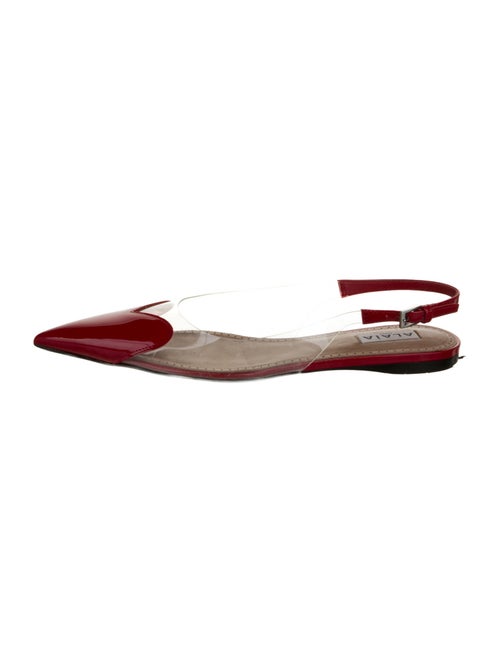 Alaïa PVC Leather Trim Embellishment Slingback Flats