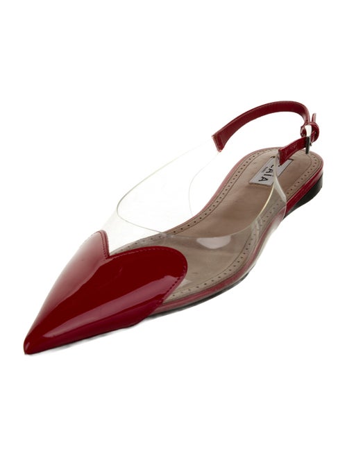Alaïa PVC Leather Trim Embellishment Slingback Flats