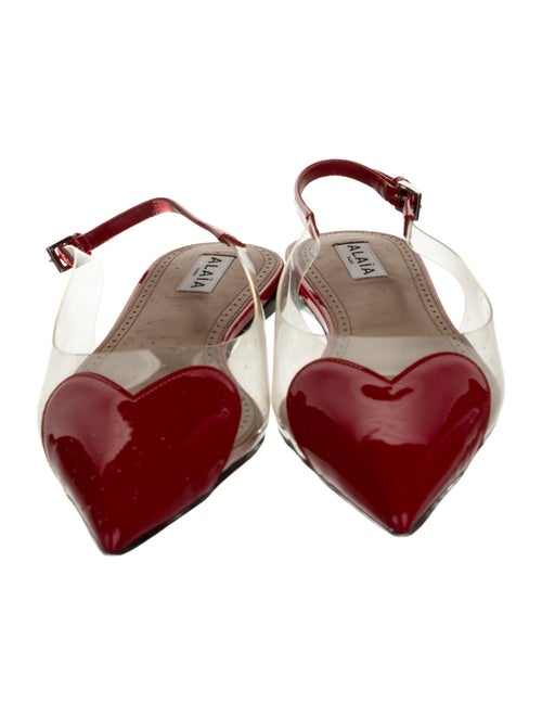 Alaïa PVC Leather Trim Embellishment Slingback Flats