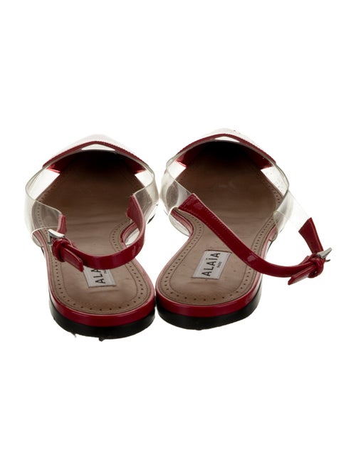 Alaïa PVC Leather Trim Embellishment Slingback Flats
