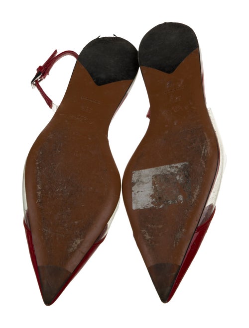 Alaïa PVC Leather Trim Embellishment Slingback Flats