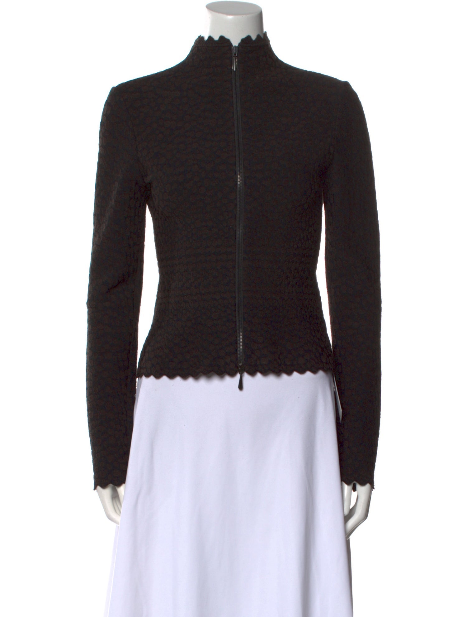 Alaïa Mock Neck Long Sleeve Top