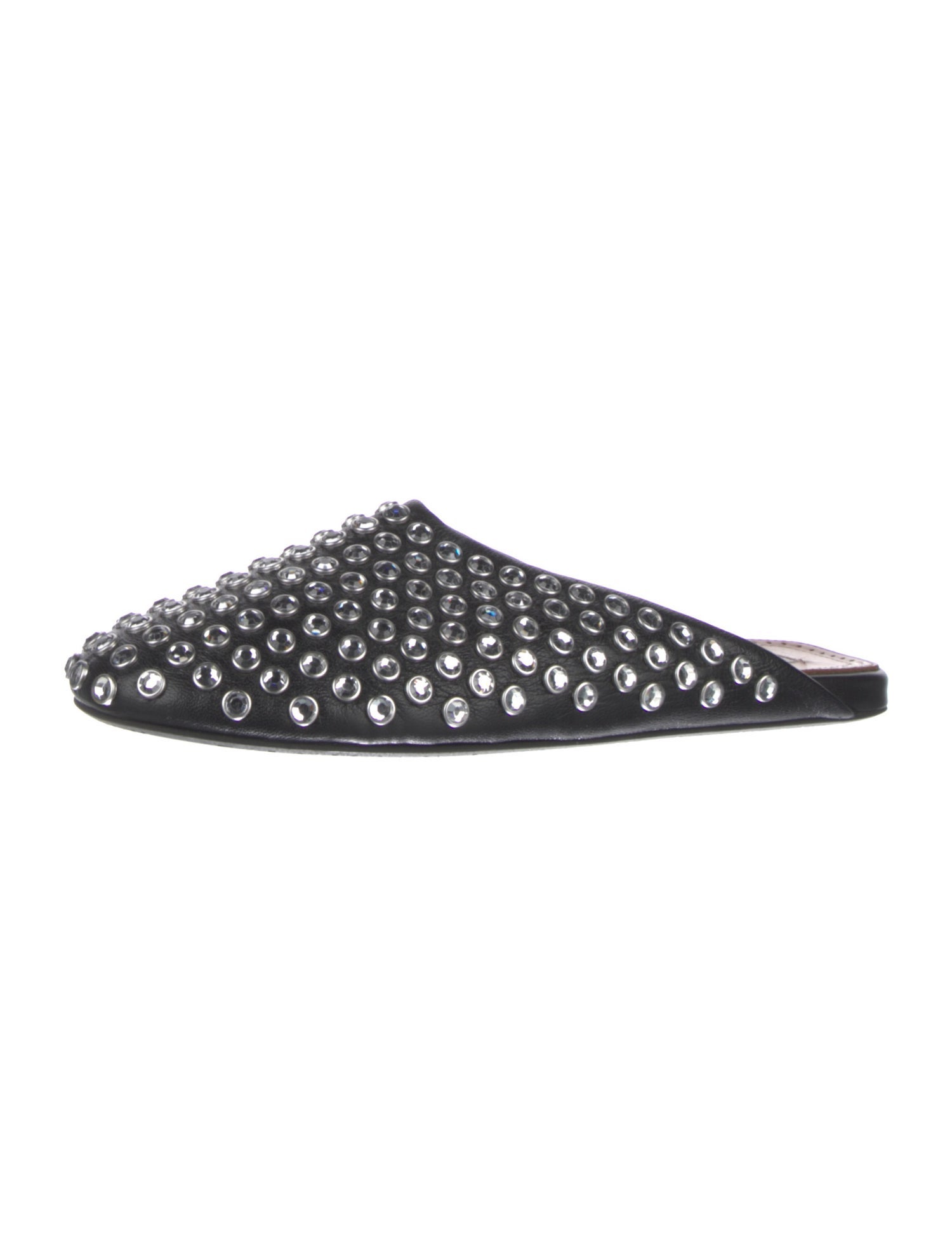 Alaïa Leather Crystal Embellishments Mules