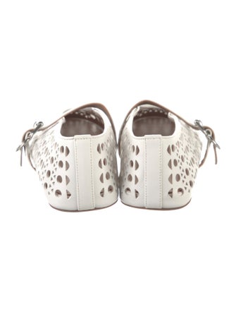 Alaïa Leather Patterned Mary Jane Flats