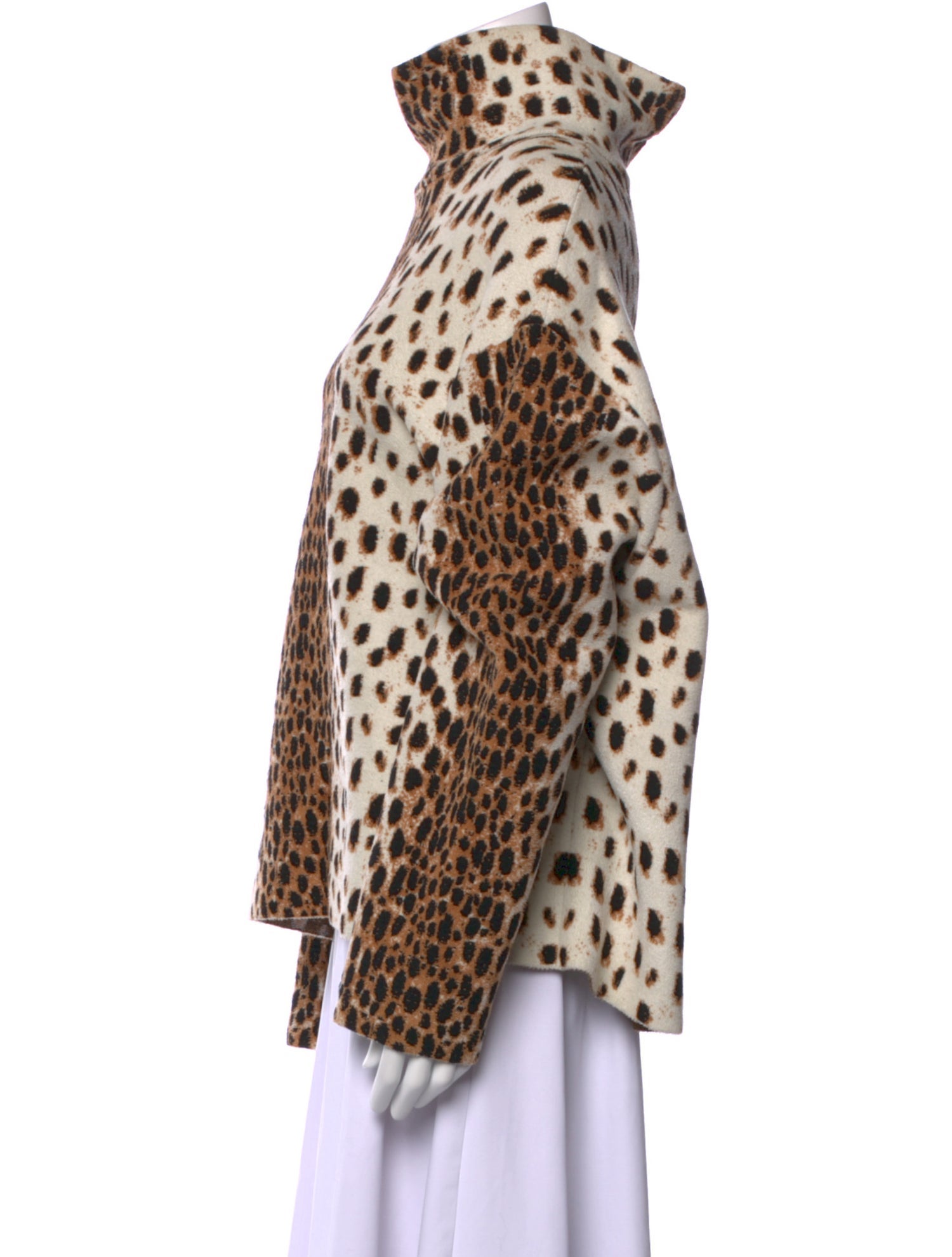 Alaïa Animal Print Turtleneck Blouse
