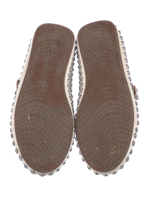 Alaïa Leather Crystal Embellishments Mary Jane Flats