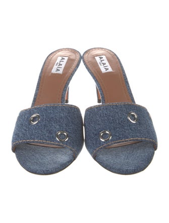 Alaïa Denim Slides
