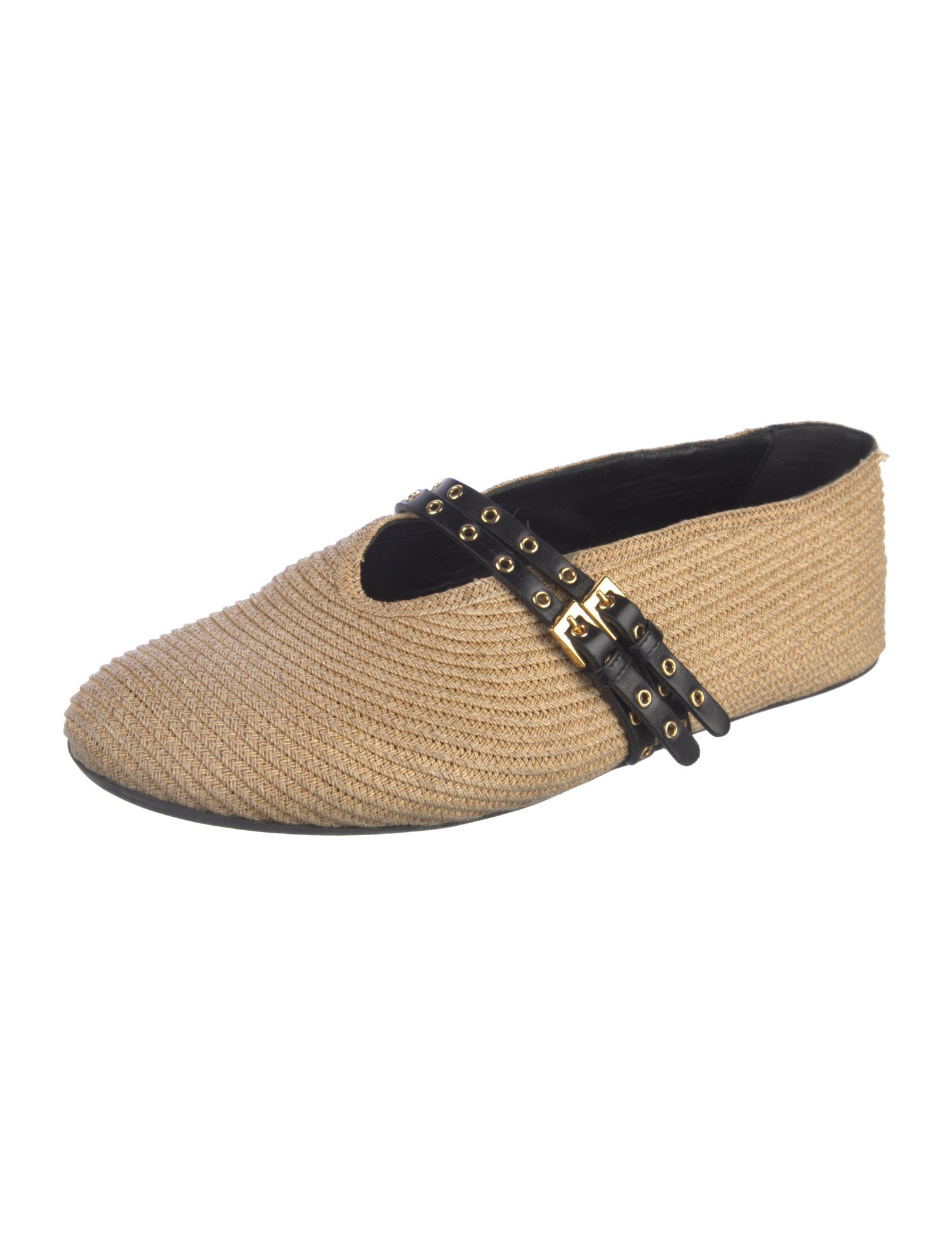Alaïa Raffia Mary Jane Flats